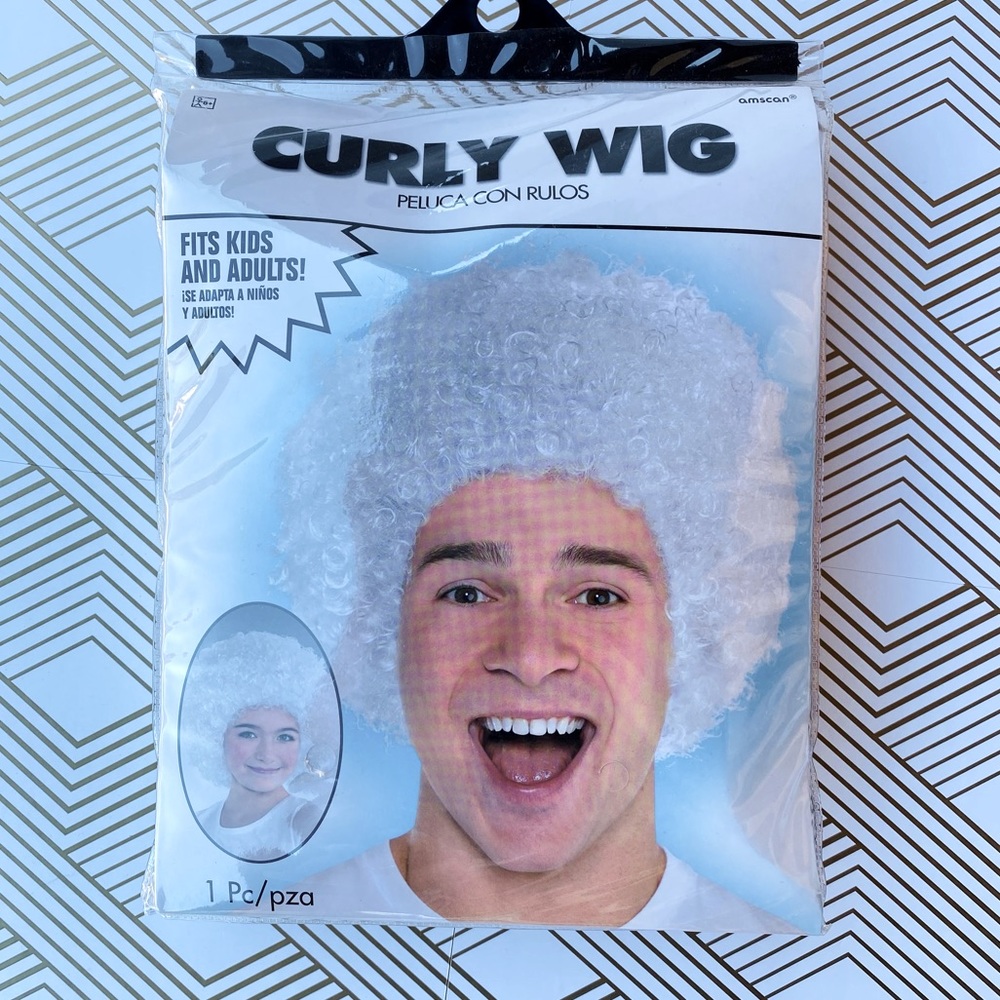 Halloween White Curly Wig